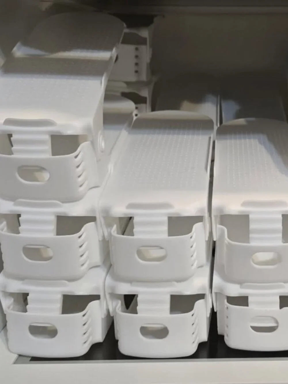 20 White Adjustable Shoe Organizer Slots